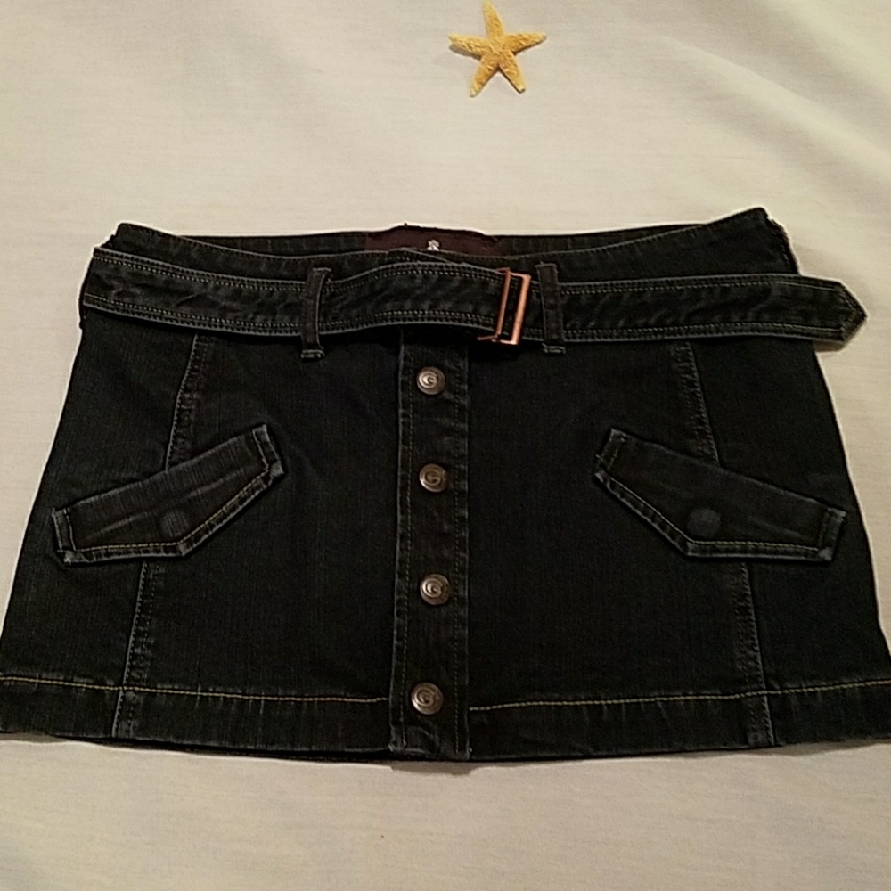 G by Guess Dark Washed Jean Skirt